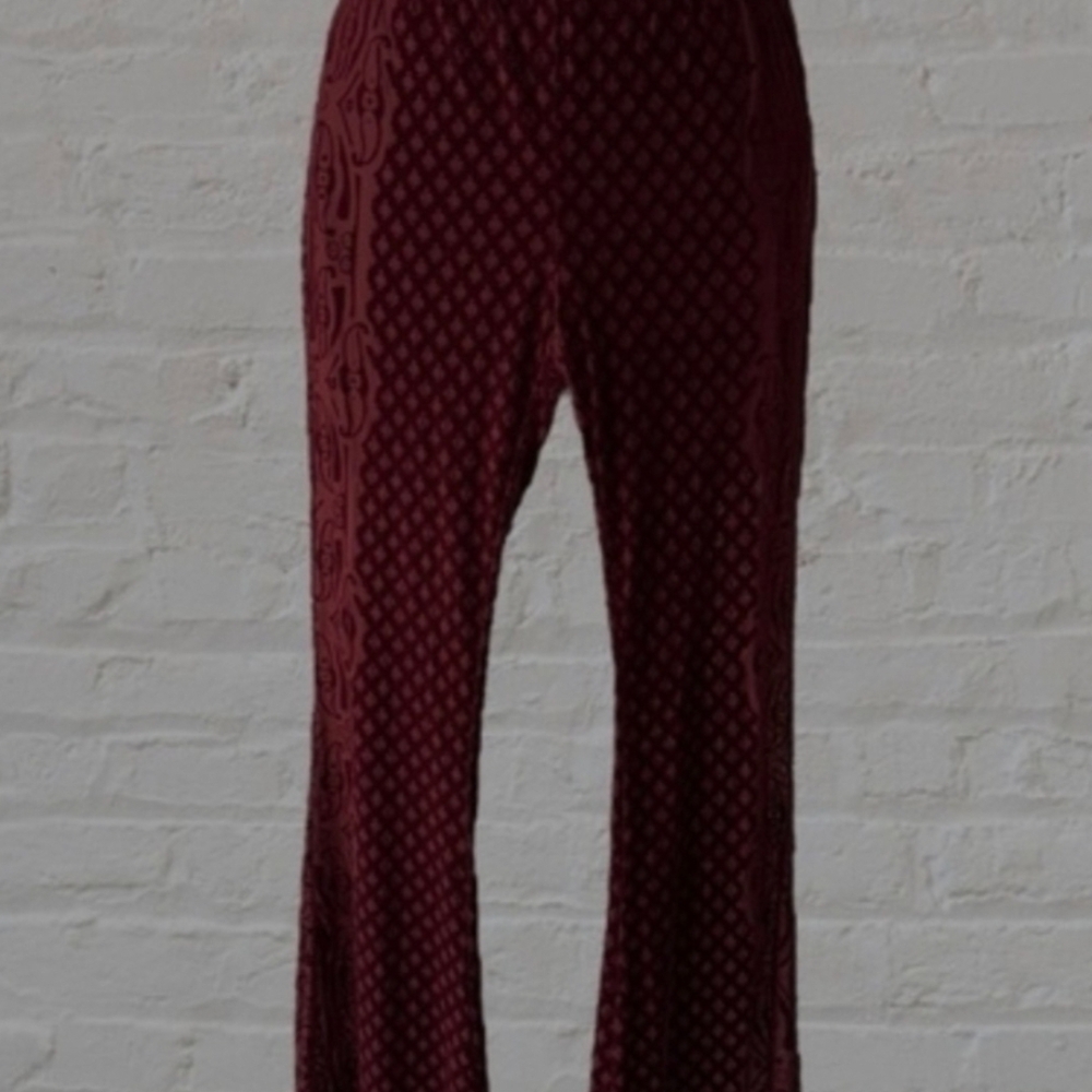 Free People Burgundy Boot Cut Pants